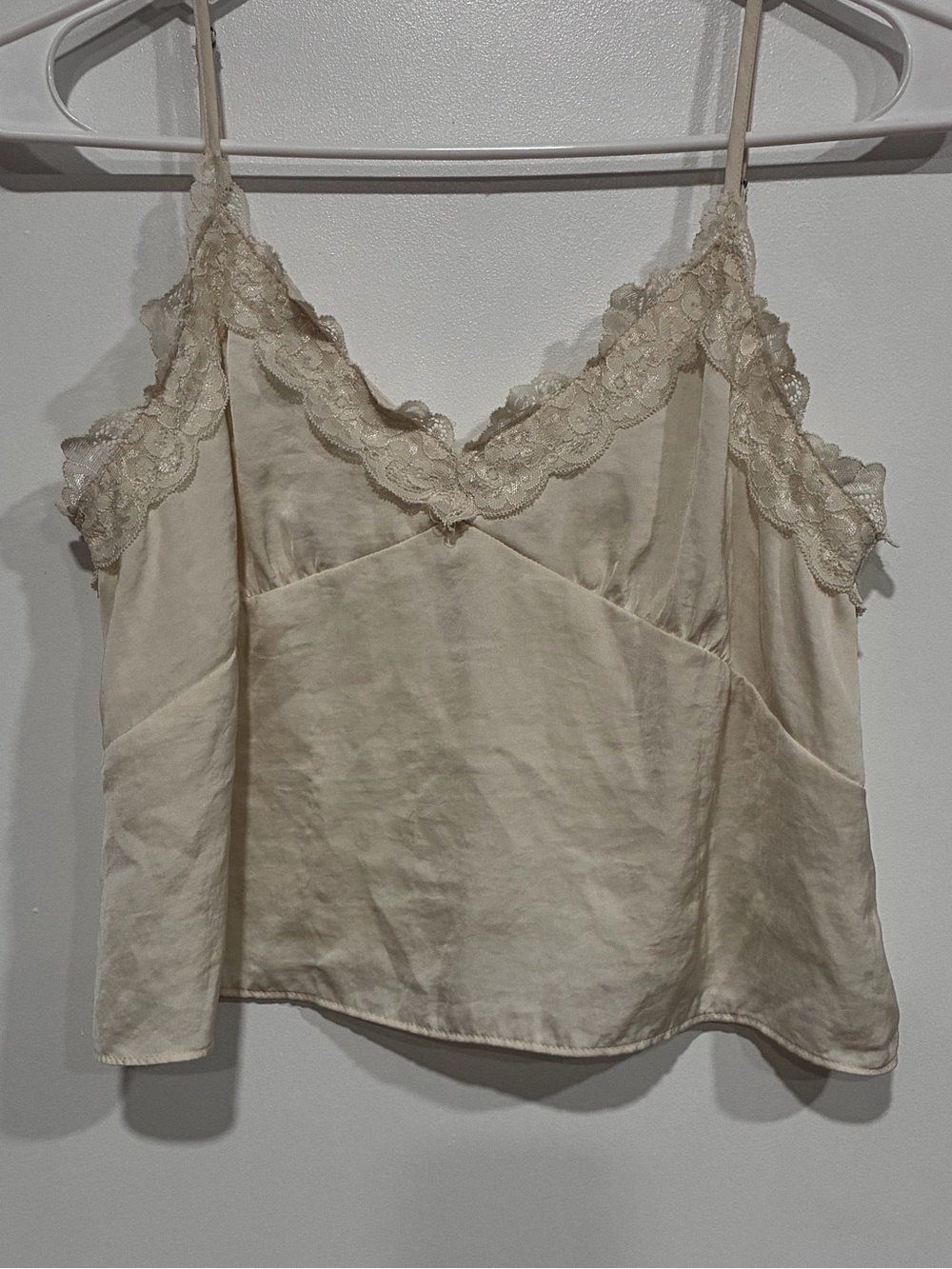 Abound Lace Trim Cream Cami cropped Top